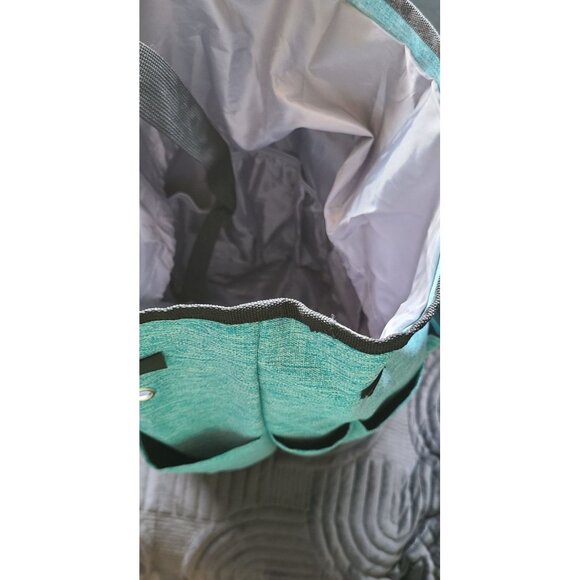 Pavilia Large Aqua Blue Utility Tote Bag With Drawstring Closure & Pockets - Dur - Picture 8 of 10